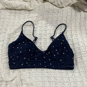 Navy Blue Polka Dot Triangle swimsuit top